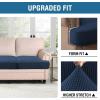 imageHVERSAILTEX Stretch 3 Piece T Cushion Sofa Slipcovers Individually Sofa Cushion Covers for 3 Cushion Couch Sofa Seat Cushion Covers with Elastic Bands Featuring Thicker Jacquard Fabric GrayNavy