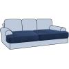 imageHVERSAILTEX Stretch 3 Piece T Cushion Sofa Slipcovers Individually Sofa Cushion Covers for 3 Cushion Couch Sofa Seat Cushion Covers with Elastic Bands Featuring Thicker Jacquard Fabric GrayNavy