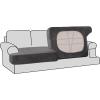 imageHVERSAILTEX Stretch Velvet T Couch Cushion Cover Seat Cushion Cover for Chair Recliner Wingback Chair Furniture Protector Sofa Cushion Slipcover with Elastic BottomArmchairIvoryGrey