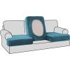 imageHVERSAILTEX Stretch Velvet T Couch Cushion Cover Seat Cushion Cover for Chair Recliner Wingback Chair Furniture Protector Sofa Cushion Slipcover with Elastic BottomArmchairIvoryPeacock Blue