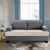 imageHVERSAILTEX Stretch Velvet T Couch Cushion Cover Seat Cushion Cover for Chair Recliner Wingback Chair Furniture Protector Sofa Cushion Slipcover with Elastic BottomArmchairIvoryPorcelain