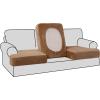imageHVERSAILTEX Stretch Velvet T Couch Cushion Cover Seat Cushion Cover for Chair Recliner Wingback Chair Furniture Protector Sofa Cushion Slipcover with Elastic BottomArmchairIvoryCamel