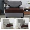 imageHVERSAILTEX Stretch Velvet T Couch Cushion Cover Seat Cushion Cover for Chair Recliner Wingback Chair Furniture Protector Sofa Cushion Slipcover with Elastic BottomArmchairIvoryBrown