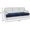 imageHVERSAILTEX Stretch Velvet T Couch Cushion Cover Seat Cushion Cover for Chair Recliner Wingback Chair Furniture Protector Sofa Cushion Slipcover with Elastic BottomArmchairIvoryNavy