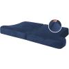 imageHVERSAILTEX Stretch Velvet T Couch Cushion Cover Seat Cushion Cover for Chair Recliner Wingback Chair Furniture Protector Sofa Cushion Slipcover with Elastic BottomArmchairIvoryNavy