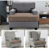 imageHVERSAILTEX Stretch Velvet T Couch Cushion Cover Seat Cushion Cover for Chair Recliner Wingback Chair Furniture Protector Sofa Cushion Slipcover with Elastic BottomArmchairIvoryTaupe