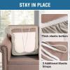 imageHVERSAILTEX Stretch Velvet T Couch Cushion Cover Seat Cushion Cover for Chair Recliner Wingback Chair Furniture Protector Sofa Cushion Slipcover with Elastic BottomArmchairIvoryFrench Oak