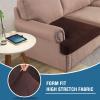 imageHVERSAILTEX Stretch Velvet T Couch Cushion Cover Seat Cushion Cover for Chair Recliner Wingback Chair Furniture Protector Sofa Cushion Slipcover with Elastic BottomArmchairIvoryBrown