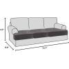 imageHVERSAILTEX Stretch Velvet T Couch Cushion Cover Seat Cushion Cover for Chair Recliner Wingback Chair Furniture Protector Sofa Cushion Slipcover with Elastic BottomArmchairIvoryGrey
