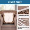 imageHVERSAILTEX Stretch Velvet T Couch Cushion Cover Seat Cushion Cover for Chair Recliner Wingback Chair Furniture Protector Sofa Cushion Slipcover with Elastic BottomArmchairIvoryCamel