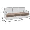 imageHVERSAILTEX Stretch Velvet T Couch Cushion Cover Seat Cushion Cover for Chair Recliner Wingback Chair Furniture Protector Sofa Cushion Slipcover with Elastic BottomArmchairIvoryTaupe