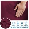 imageHVERSAILTEX Stretch Velvet T Couch Cushion Cover Seat Cushion Cover for Chair Recliner Wingback Chair Furniture Protector Sofa Cushion Slipcover with Elastic BottomArmchairIvoryWineBurgundy