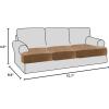 imageHVERSAILTEX Stretch Velvet T Couch Cushion Cover Seat Cushion Cover for Chair Recliner Wingback Chair Furniture Protector Sofa Cushion Slipcover with Elastic BottomArmchairIvoryCamel