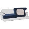 imageHVERSAILTEX Stretch Velvet T Couch Cushion Cover Seat Cushion Cover for Chair Recliner Wingback Chair Furniture Protector Sofa Cushion Slipcover with Elastic BottomArmchairIvoryNavy