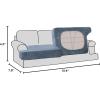 imageHVERSAILTEX Stretch Velvet T Couch Cushion Cover Seat Cushion Cover for Chair Recliner Wingback Chair Furniture Protector Sofa Cushion Slipcover with Elastic BottomArmchairIvoryStone Blue