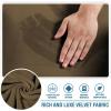 imageHVERSAILTEX Stretch Velvet T Couch Cushion Cover Seat Cushion Cover for Chair Recliner Wingback Chair Furniture Protector Sofa Cushion Slipcover with Elastic BottomArmchairIvoryBronze Brown