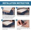 imageHVERSAILTEX Stretch Velvet T Couch Cushion Cover Seat Cushion Cover for Chair Recliner Wingback Chair Furniture Protector Sofa Cushion Slipcover with Elastic BottomArmchairIvoryNavy