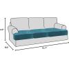 imageHVERSAILTEX Stretch Velvet T Couch Cushion Cover Seat Cushion Cover for Chair Recliner Wingback Chair Furniture Protector Sofa Cushion Slipcover with Elastic BottomArmchairIvoryPeacock Blue