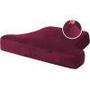 imageHVERSAILTEX Stretch Velvet T Couch Cushion Cover Seat Cushion Cover for Chair Recliner Wingback Chair Furniture Protector Sofa Cushion Slipcover with Elastic BottomArmchairIvoryWineBurgundy