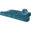 imageHVERSAILTEX Stretch Velvet T Couch Cushion Cover Seat Cushion Cover for Chair Recliner Wingback Chair Furniture Protector Sofa Cushion Slipcover with Elastic BottomArmchairIvoryDeep Teal