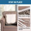 imageHVERSAILTEX Stretch Velvet T Couch Cushion Cover Seat Cushion Cover for Chair Recliner Wingback Chair Furniture Protector Sofa Cushion Slipcover with Elastic BottomArmchairIvoryTaupe