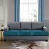 imageHVERSAILTEX Stretch Velvet T Couch Cushion Cover Seat Cushion Cover for Chair Recliner Wingback Chair Furniture Protector Sofa Cushion Slipcover with Elastic BottomArmchairIvoryDeep Teal