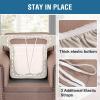 imageHVERSAILTEX Stretch Velvet T Couch Cushion Cover Seat Cushion Cover for Chair Recliner Wingback Chair Furniture Protector Sofa Cushion Slipcover with Elastic BottomArmchairIvoryIvory