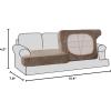 imageHVERSAILTEX Stretch Velvet T Couch Cushion Cover Seat Cushion Cover for Chair Recliner Wingback Chair Furniture Protector Sofa Cushion Slipcover with Elastic BottomArmchairIvoryTaupe