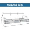 imageHVERSAILTEX Stretch Velvet T Couch Cushion Cover Seat Cushion Cover for Chair Recliner Wingback Chair Furniture Protector Sofa Cushion Slipcover with Elastic BottomArmchairIvoryBlack