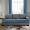 imageHVERSAILTEX Stretch Velvet T Couch Cushion Cover Seat Cushion Cover for Chair Recliner Wingback Chair Furniture Protector Sofa Cushion Slipcover with Elastic BottomArmchairIvoryStone Blue