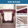 imageHVERSAILTEX Stretch Velvet T Couch Cushion Cover Seat Cushion Cover for Chair Recliner Wingback Chair Furniture Protector Sofa Cushion Slipcover with Elastic BottomArmchairIvoryWineBurgundy