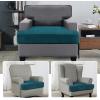 imageHVERSAILTEX Stretch Velvet T Couch Cushion Cover Seat Cushion Cover for Chair Recliner Wingback Chair Furniture Protector Sofa Cushion Slipcover with Elastic BottomArmchairIvoryDeep Teal