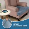 imageHVERSAILTEX Stretch Velvet T Couch Cushion Cover Seat Cushion Cover for Chair Recliner Wingback Chair Furniture Protector Sofa Cushion Slipcover with Elastic BottomArmchairIvoryStone Blue