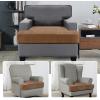 imageHVERSAILTEX Stretch Velvet T Couch Cushion Cover Seat Cushion Cover for Chair Recliner Wingback Chair Furniture Protector Sofa Cushion Slipcover with Elastic BottomArmchairIvoryCamel