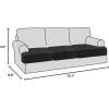 imageHVERSAILTEX Stretch Velvet T Couch Cushion Cover Seat Cushion Cover for Chair Recliner Wingback Chair Furniture Protector Sofa Cushion Slipcover with Elastic BottomArmchairIvoryBlack