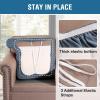imageHVERSAILTEX Stretch Velvet T Couch Cushion Cover Seat Cushion Cover for Chair Recliner Wingback Chair Furniture Protector Sofa Cushion Slipcover with Elastic BottomArmchairIvoryStone Blue