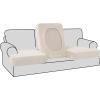imageHVERSAILTEX Stretch Velvet T Couch Cushion Cover Seat Cushion Cover for Chair Recliner Wingback Chair Furniture Protector Sofa Cushion Slipcover with Elastic BottomArmchairIvoryPorcelain