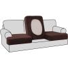 imageHVERSAILTEX Stretch Velvet T Couch Cushion Cover Seat Cushion Cover for Chair Recliner Wingback Chair Furniture Protector Sofa Cushion Slipcover with Elastic BottomArmchairIvoryBrown
