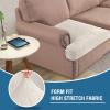 imageHVERSAILTEX Stretch Velvet T Couch Cushion Cover Seat Cushion Cover for Chair Recliner Wingback Chair Furniture Protector Sofa Cushion Slipcover with Elastic BottomArmchairIvoryPorcelain