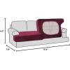 imageHVERSAILTEX Stretch Velvet T Couch Cushion Cover Seat Cushion Cover for Chair Recliner Wingback Chair Furniture Protector Sofa Cushion Slipcover with Elastic BottomArmchairIvoryWineBurgundy