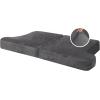 imageHVERSAILTEX Stretch Velvet T Couch Cushion Cover Seat Cushion Cover for Chair Recliner Wingback Chair Furniture Protector Sofa Cushion Slipcover with Elastic BottomArmchairIvoryGrey