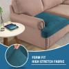 imageHVERSAILTEX Stretch Velvet T Couch Cushion Cover Seat Cushion Cover for Chair Recliner Wingback Chair Furniture Protector Sofa Cushion Slipcover with Elastic BottomArmchairIvoryDeep Teal
