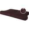 imageHVERSAILTEX Stretch Velvet T Couch Cushion Cover Seat Cushion Cover for Chair Recliner Wingback Chair Furniture Protector Sofa Cushion Slipcover with Elastic BottomArmchairIvoryBrown