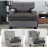 imageHVERSAILTEX Stretch Velvet T Couch Cushion Cover Seat Cushion Cover for Chair Recliner Wingback Chair Furniture Protector Sofa Cushion Slipcover with Elastic BottomArmchairIvoryGrey