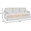 imageHVERSAILTEX Stretch Velvet T Couch Cushion Cover Seat Cushion Cover for Chair Recliner Wingback Chair Furniture Protector Sofa Cushion Slipcover with Elastic BottomArmchairIvoryIvory