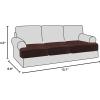 imageHVERSAILTEX Stretch Velvet T Couch Cushion Cover Seat Cushion Cover for Chair Recliner Wingback Chair Furniture Protector Sofa Cushion Slipcover with Elastic BottomArmchairIvoryBrown