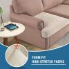 imageHVERSAILTEX Stretch Velvet T Couch Cushion Cover Seat Cushion Cover for Chair Recliner Wingback Chair Furniture Protector Sofa Cushion Slipcover with Elastic BottomArmchairIvoryIvory