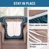 imageHVERSAILTEX Stretch Velvet T Couch Cushion Cover Seat Cushion Cover for Chair Recliner Wingback Chair Furniture Protector Sofa Cushion Slipcover with Elastic BottomArmchairIvoryDeep Teal