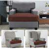 imageHVERSAILTEX Stretch Velvet T Couch Cushion Cover Seat Cushion Cover for Chair Recliner Wingback Chair Furniture Protector Sofa Cushion Slipcover with Elastic BottomArmchairIvoryBurnt Brick