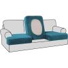 imageHVERSAILTEX Stretch Velvet T Couch Cushion Cover Seat Cushion Cover for Chair Recliner Wingback Chair Furniture Protector Sofa Cushion Slipcover with Elastic BottomArmchairIvoryDeep Teal